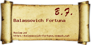 Balassovich Fortuna névjegykártya